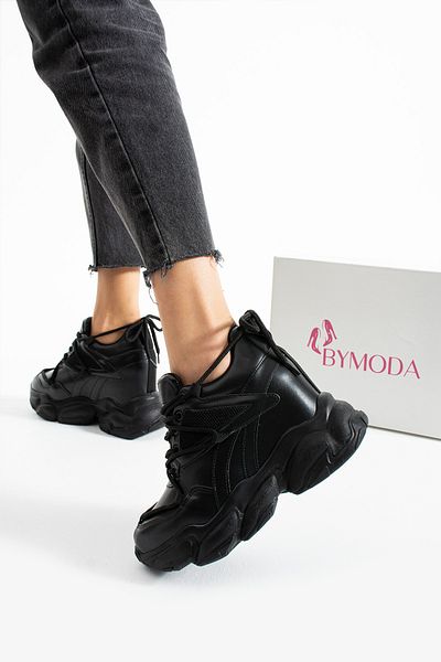 Bymoda Noul sezon pantofi negri cu toc ascuns cu pană Înălțime totală 10 CM