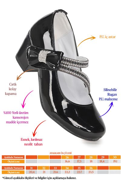 Kiko Kids Pantofi de seara cu toc de 4 cm pentru fete din piele lacuita Aisha