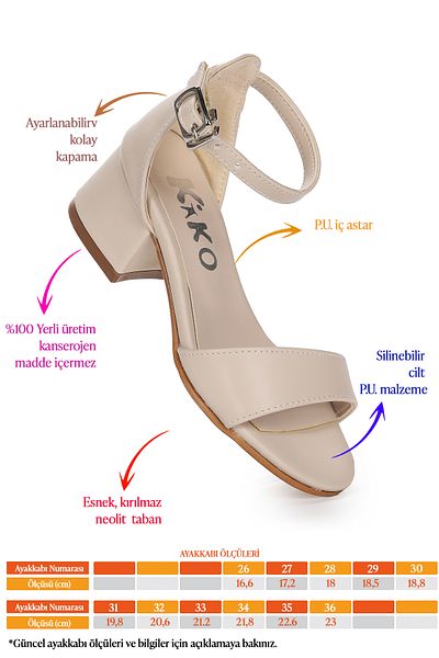 Kiko Kids Sheila Skin Daily Fata Sandale Cu Toc 4 Cm Pantofi Rochie De Seara