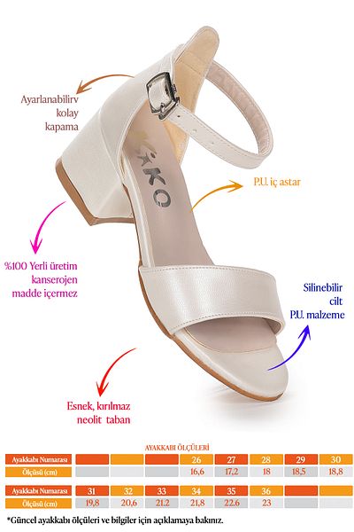 Kiko Kids Sheila Skin Daily Girl's 4 cm Heeled Sandals Evening Dress Shoes