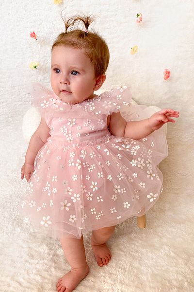 Baby Animals Baby Girl Dress Girl's Dress Birthday Party Wedding Dress Ruched Short Sleeve Lined Dress