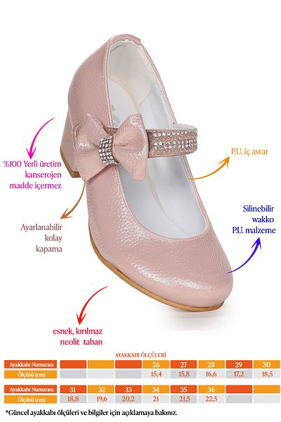 Kiko Kids Cameli Vakko Daily Pantofi de seara pentru fete cu toc de 4 cm