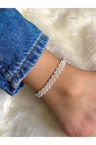 Beykan Anklet White Leaf Ivy