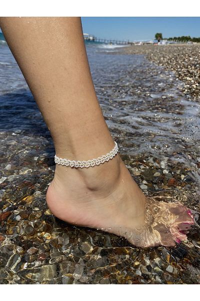 Beykan Anklet White Leaf Ivy