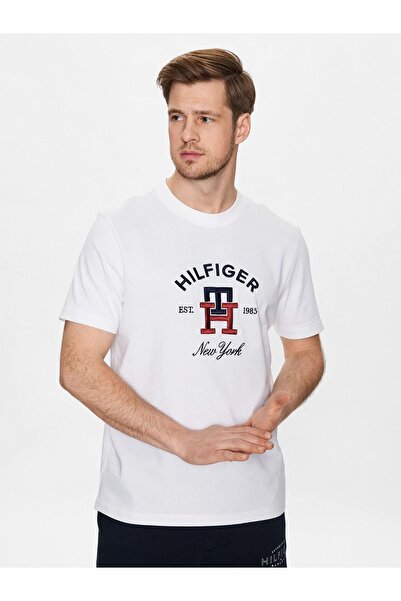 Tommy Hilfiger Yeni Sezon Logolu Bisiklet Yaka % 100 Pamuk Regular Fit Erkek ...