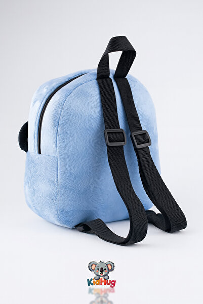 KidHug Geanta Brodata Panda Albastra pentru Copii 0-8 Ani - Tesatura din Par de Cal