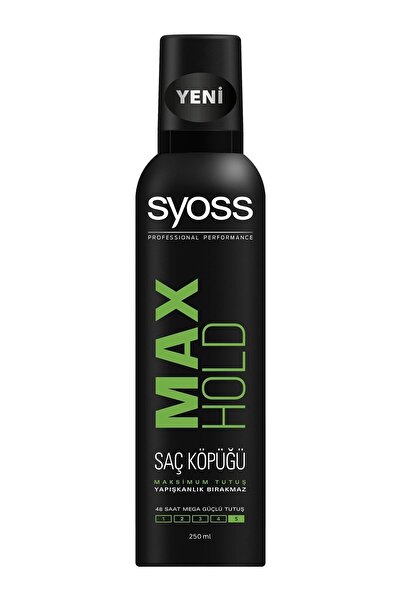 Syoss Max Hold Köpük 250 Ml (Yapışkanlık Bırakmaz48 Saate Kadar Mega Güçlü Tutan)