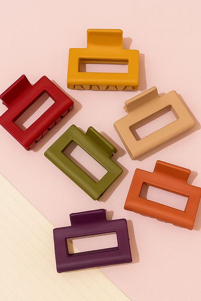 PREGIO Women's Colorful Small Size 6-Piece Square Elegant Latch Buckle