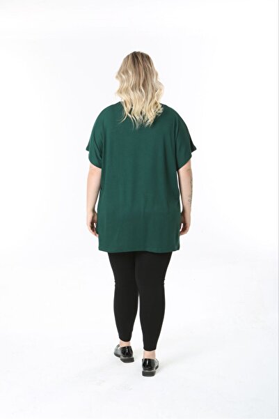 tıgersıze Women's Large Size Oversize Model Butterfly Patterned Soft Fabric Viscos Bluz