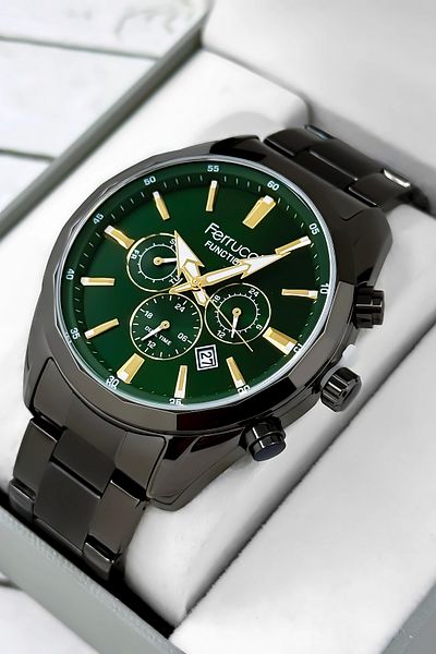 Ferrucci Function Men's Wristwatch Smoked Steel Case & Band 44 mm 3 Atm Water Resistant, Zmfer041