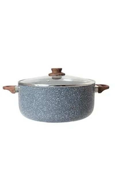 Chefline Granite Dutch Oven FN04-26D 26cm Non-Stick Cast Aluminum Casserole with Glass Lid