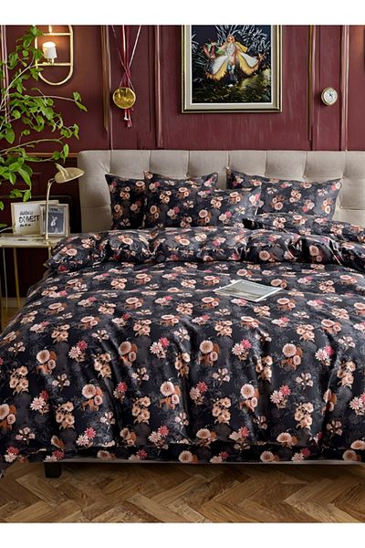 LUNA HOME Queen Size 6-piece Duvet Cover Set 200*230cm Featuring A Charming Vintage Print.