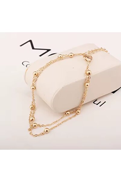 MutluBiDünya Çift Katlı Top Zincirli Halhal