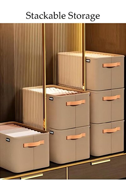 Generic 3 Pcs Clothing Storage Box Closet Clothes Organizer Foldable Washable Closet Clothing Storage Box