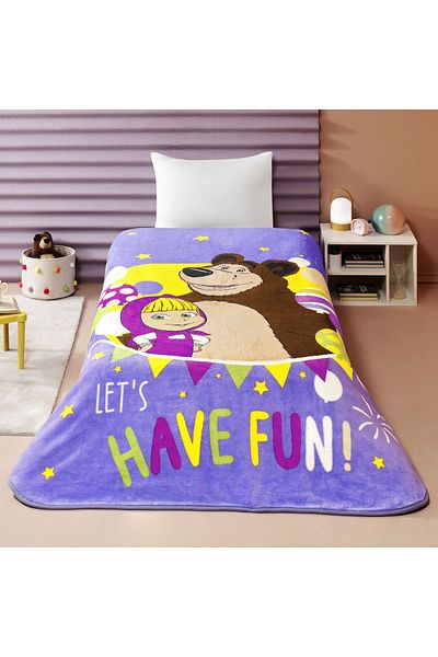 Taç Licensed Masha and the Bear Fun Single Blanket
