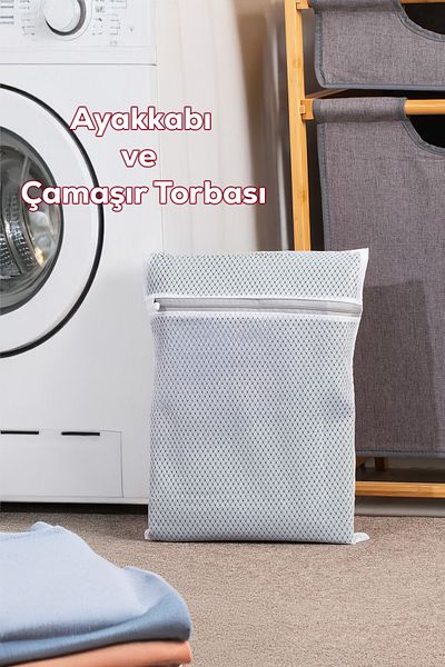 Porsima 3130 Laundry Net Shoe Washing Net with Zippered Compartment Anti-Deformation Bag Net
