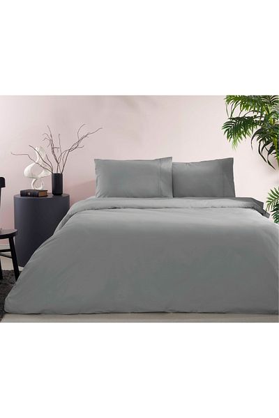 Taç Taç Ranforce Basic Queen Size Duvet Cover Set Gray