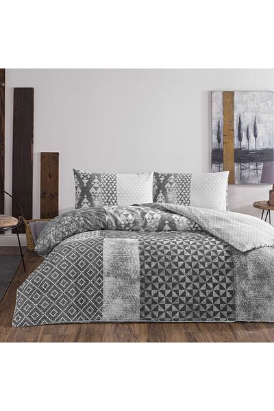 Taç Σετ Παπλωματοθήκη Γκρι Flannel Taç Mısty Διπλό