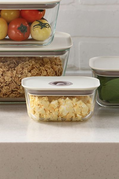 NEOFLAM 470ml Beige Fika Clik Rectangular Storage Container
