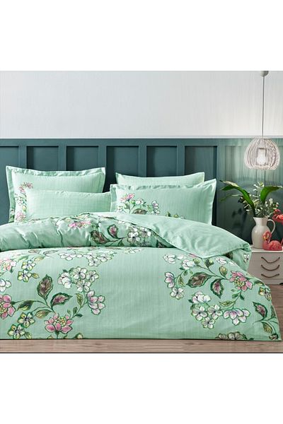 Linens Sc Branch Duvet Cover Set - Soykirlik Green Double
