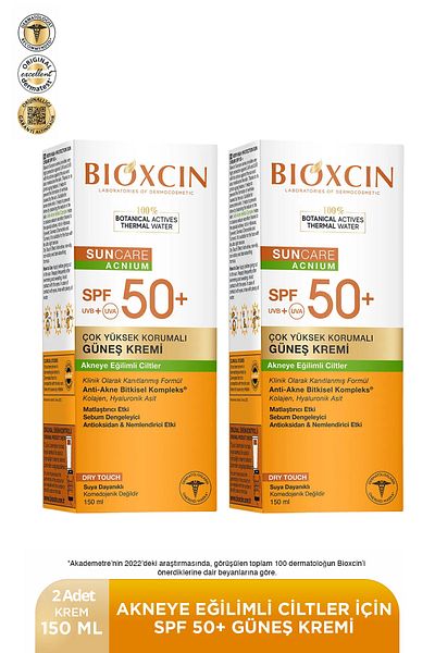 Bioxcin Sun Care Acnium Spf 50 Sunscreen Cream 150 ml 2 Pieces