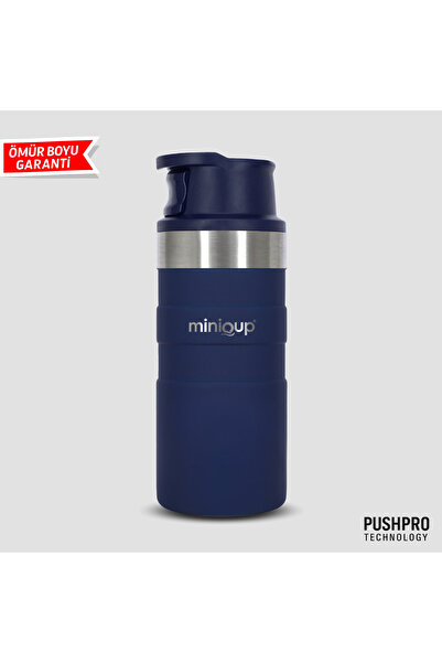 MiniQup PushPro 350ml Lacivert Paslanmaz Çelik Vakumlu Sızdırmaz Taşınabilir ...