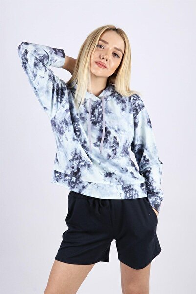 RICH GİYİM Hanorac negru cu glugă pentru damă