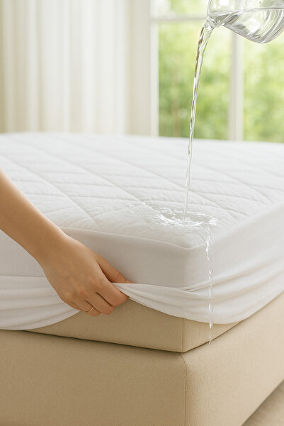 MOYA HOME Yatak Alezi Pamuklu Kapitone Fitted Full Kenar Sıvı Geçirmez Yatak ...