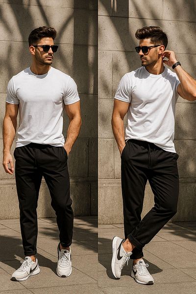 Rich Ανδρικό Slim Fit Μοντέρνο Παντελόνι Jogger - Κομψό και αθλητικό παντελόνι με κορδόνια