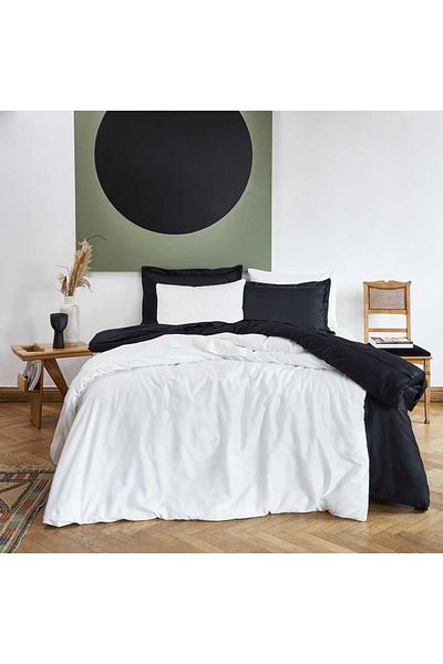 Linens King Size Duvet Cover - Mix&Match Cotton Satin Ecru