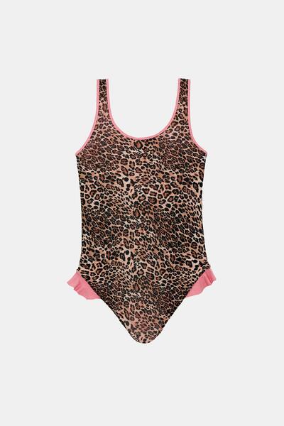 Amarelle Capetown Leopard Patterned Ruffled Children's Swimsuit