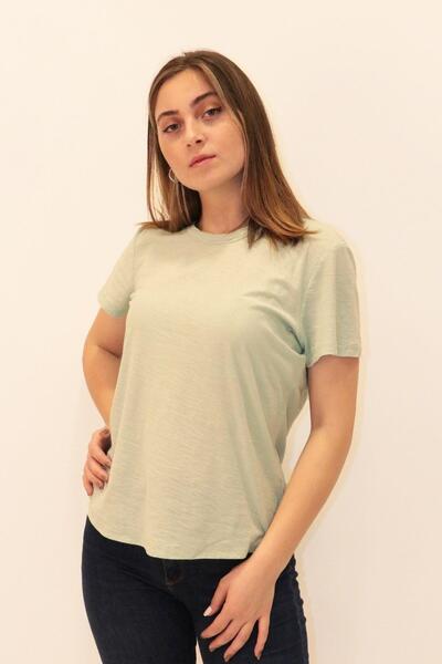 RICH GİYİM Organska majica za bogate žene okrugla kragna T-shirt 100% pamuk