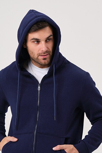 Rich Унісекс Світшот з кишенею-кенгуру на блискавці, 3 нитки, з флісовою підкладкою