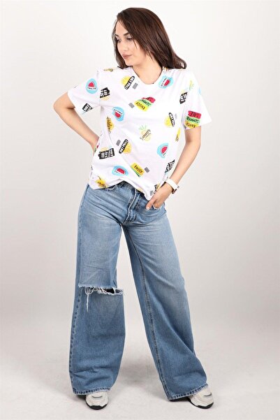 Rich Γυναικείο μπλουζάκι με στάμπα Crew Neck Oversize