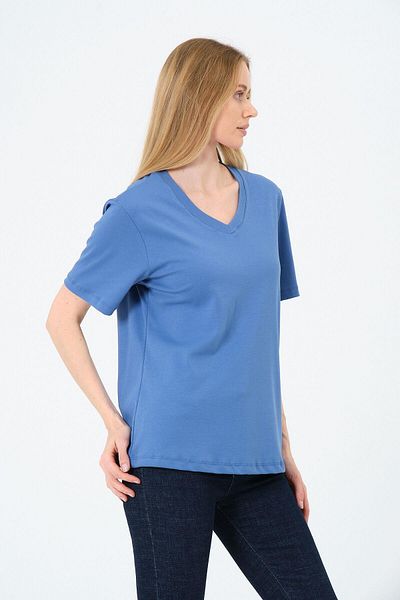 Rich Γυναικείο κοντό μπλουζάκι με λαιμόκοψη V - Interlock Fabric