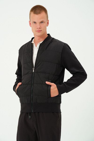 Rich Ανδρικό Μαύρο Oversize Αντιανεμικό Χειμερινό Πουφερ Μπουφάν