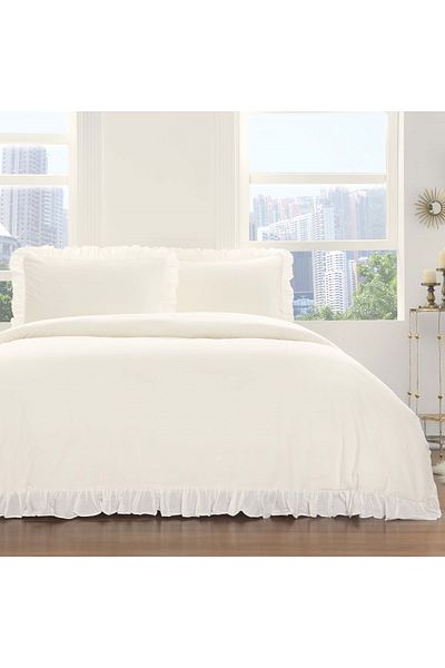 Taç Galena Double Duvet Cover Set Ecru
