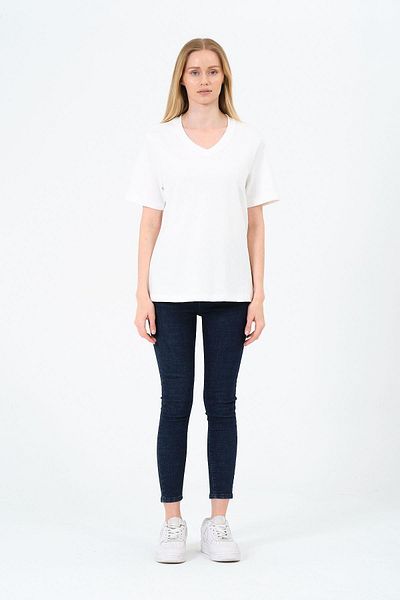 Rich Γυναικείο κοντό μπλουζάκι με λαιμόκοψη V - Interlock Fabric