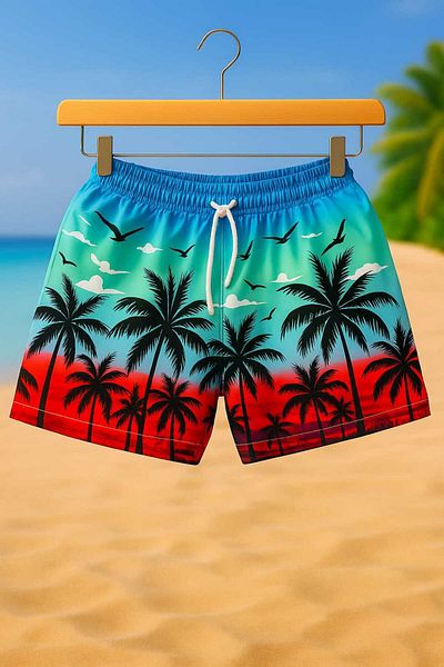 My Kids Wear Băiat - Pantaloni scurti de mare din țesătură parașută impermeabili