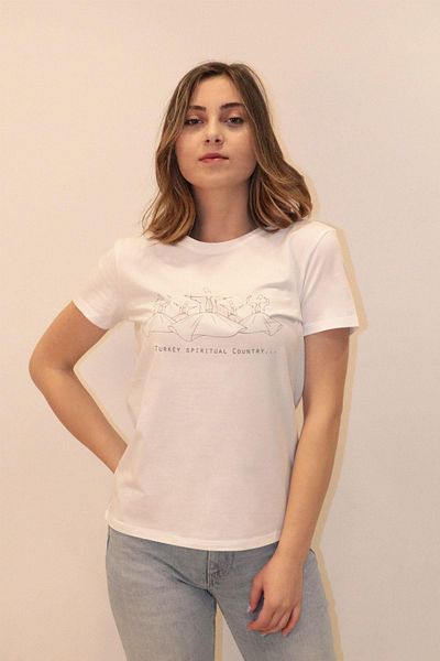 RICH GİYİM Rich Women's Crew Neck T-shirt 100% Cotton T-Shirt