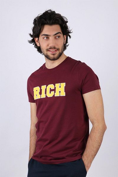 Rich Ανδρικό μπλουζάκι με στάμπα με κέντημα