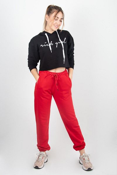 Rich Women's Sweatpants with Elastic Legs and Pockets