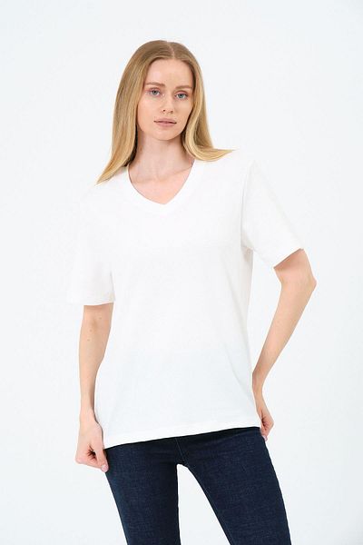 Rich Γυναικείο κοντό μπλουζάκι με λαιμόκοψη V - Interlock Fabric