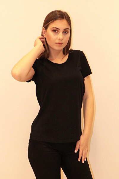 RICH GİYİM Tricou Rich pentru damă cu guler rotund Tricou 100% bumbac