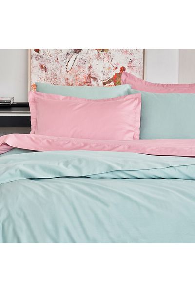 Linens Mix&Match Cotton Single Satin Duvet Cover Green