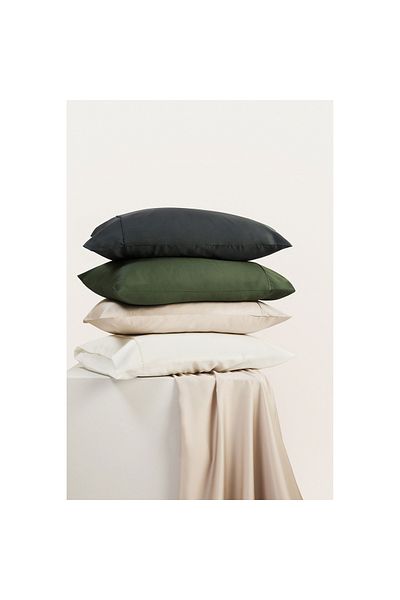 Linens X Tencel. ™   Lyocell Set of 2 Flounce Pillowcases White