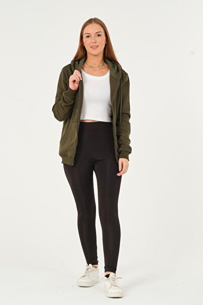 Rich Γυναικεία φούτερ με κουκούλα καγκουρό με φλις χοντρή ζακέτα