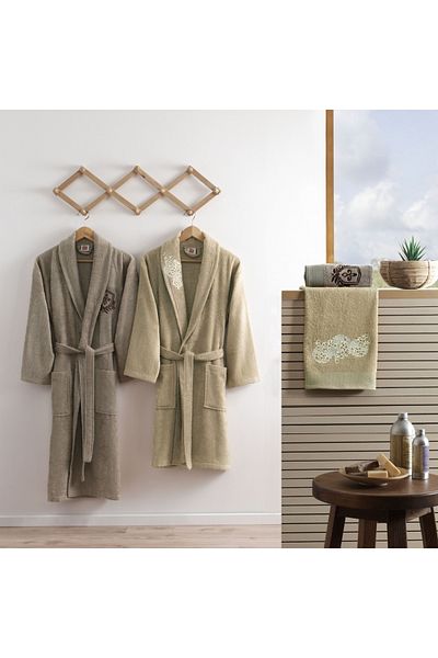 Taç Mild Bamboo Σετ Οικογενειακό Μπουρνούζι 4 τεμαχίων Mustard