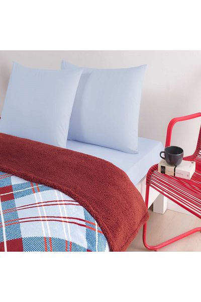 Taç Rialta Red Double Blanket Sheet Set