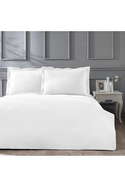 Linens Mist Single Bedspread Set White